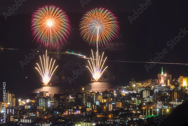 Obraz 別府の花火（大分県別府市）