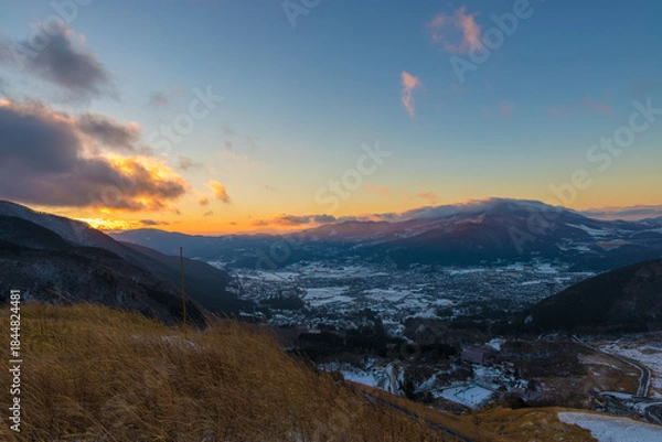 Obraz 湯布院の雪景色（大分県由布市湯布院）