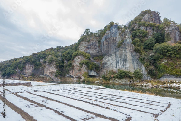 Obraz 耶馬渓の雪景色（大分県中津市耶馬渓）