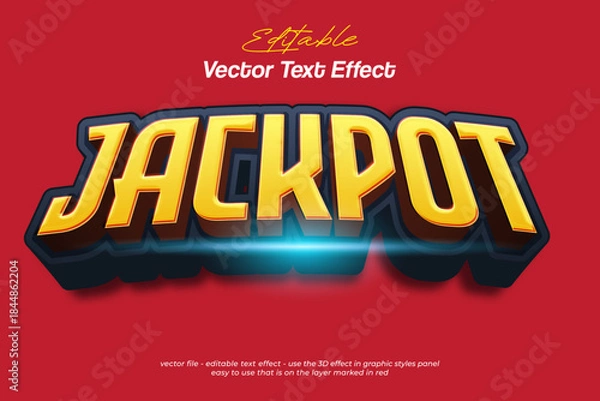 Fototapeta Jackpot 3d vector text effect