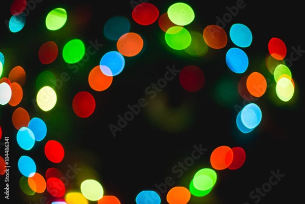 Obraz Abstract circular bokeh background of Christmaslight