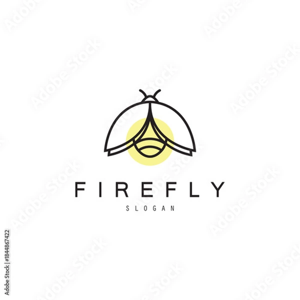 Fototapeta firefly logo illustration design icon vector