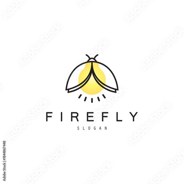Fototapeta firefly logo illustration design icon vector