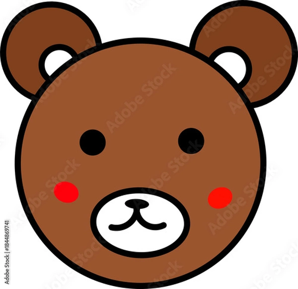Obraz Cute Cartoon Bear Face Icon