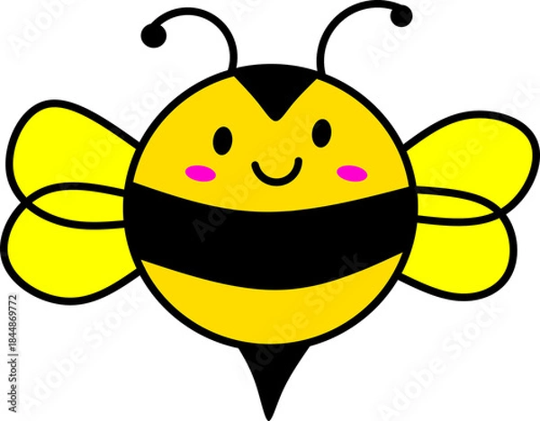 Obraz Cute Happy Cartoon Bumblebee Character
