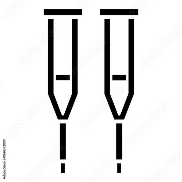 Obraz Crutches glyph solid icon