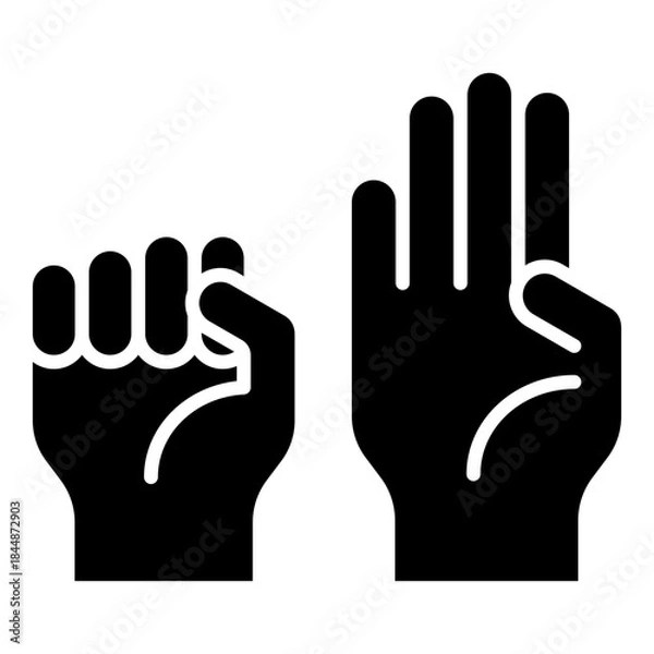 Obraz  Sign language, hand glyph solid icon