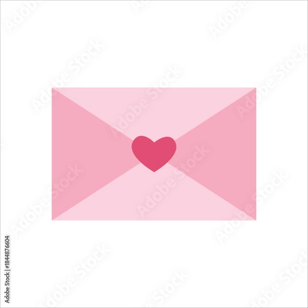 Obraz Pink Love Envelope Romantic Message Flat Icon
