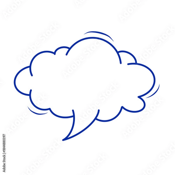 Fototapeta 【Speech Bubble Icons】Hand-Drawn Cloud Speech Bubble / 手書き風の雲形吹き出し