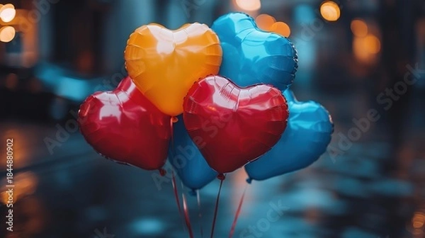 Fototapeta Heart-shaped balloons
