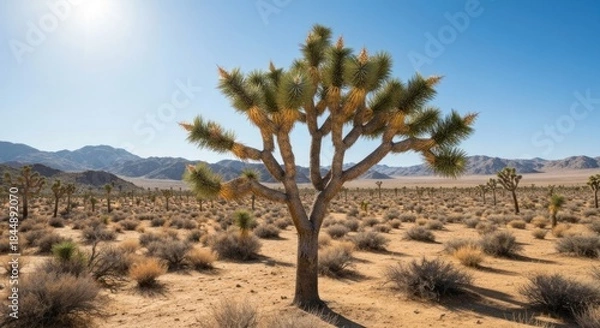 Fototapeta Desert landscape with Joshua tree