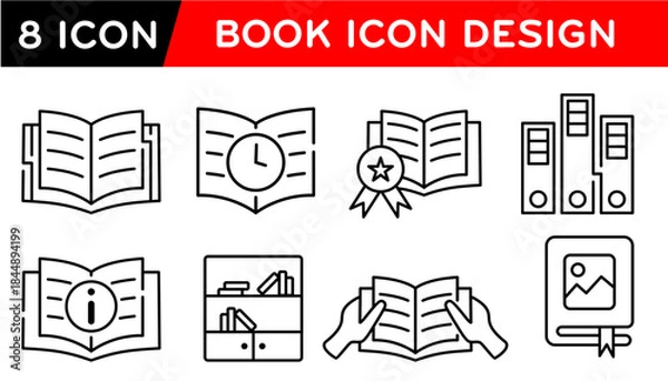 Obraz Book Icon set  Book Idea  line icon vector illustration