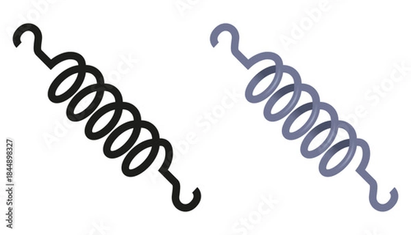 Obraz Iron spring icon. Flat illustration.