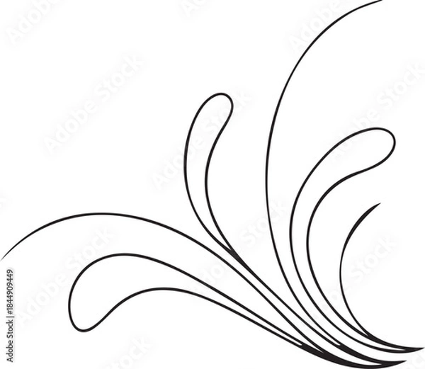 Fototapeta Elegant Swirl Flourish Vector Art - Classic Scrollwork Design for Decorative Accents