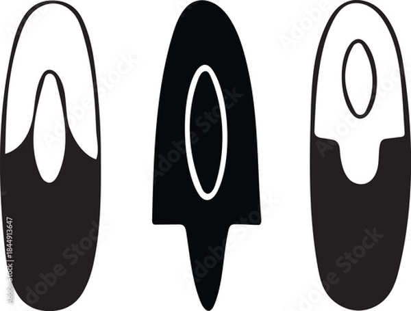 Fototapeta Abstract Shapes Isolated on White A Trio of Minimalist Graphic Elements