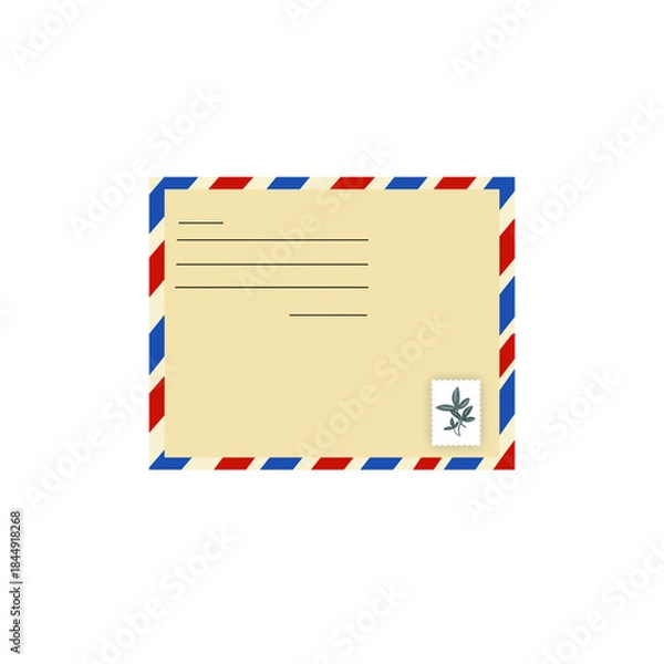 Fototapeta envelope with postage stamps