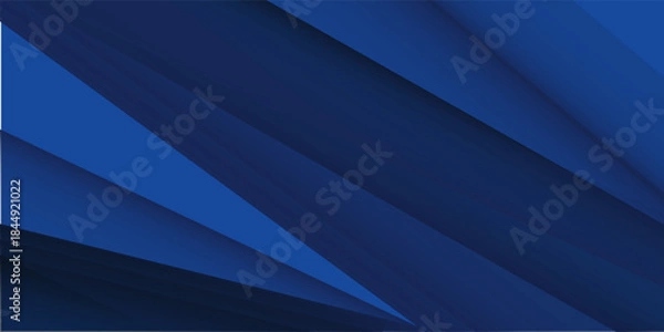 Fototapeta Modern dark blue paper background with dark 3d layered line triangle texture in elegant website or textured paper design
