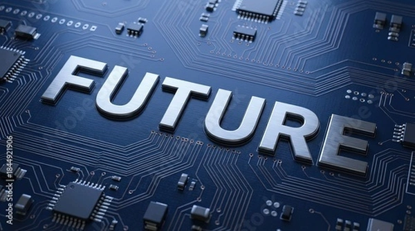 Obraz Future Technology and Innovation Concept with Circuitry Background