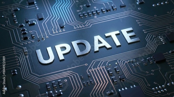 Obraz Technology Update Concept with Circuit Board Background
