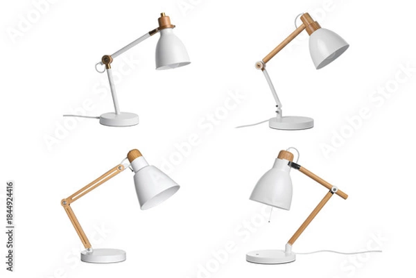 Obraz Modern Scandinavian style desk lamp isolated on white background.