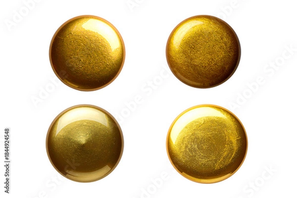 Obraz gold paint drop round shape texture on white paper background