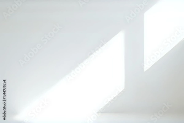 Obraz Minimalist Empty White Room Interior with Sunlight and Shadow
