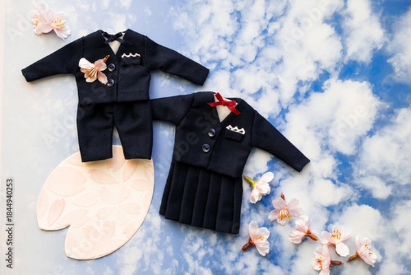 Obraz 青空背景の入学式イメージ