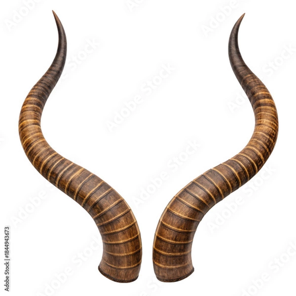 Fototapeta  Pair of spiral antelope horns isolated on transparent 