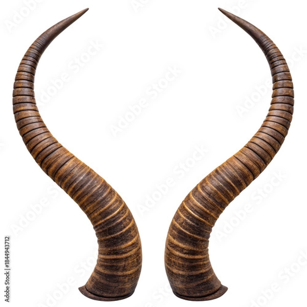 Fototapeta  Pair of spiral antelope horns isolated on transparent 