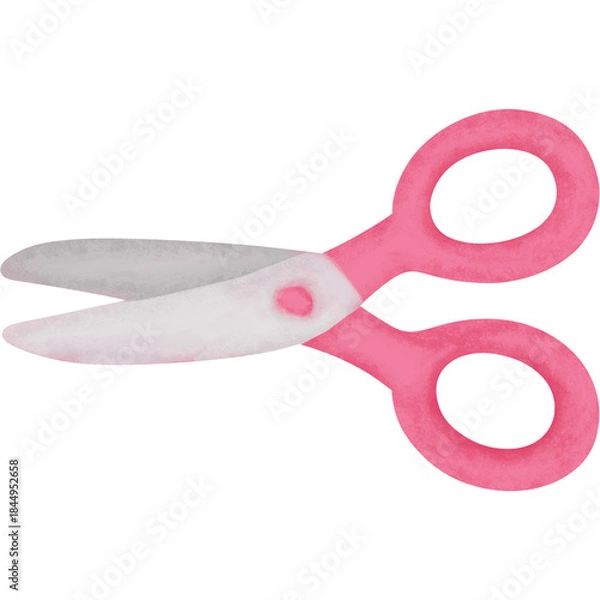 Obraz Cute Pink Scissors Illustration Icon Design