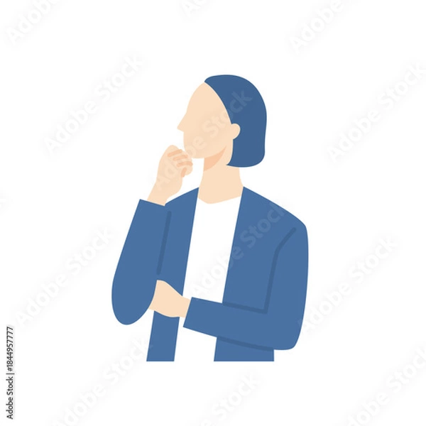 Fototapeta 困るスーツを着た女性ビジネスパーソン