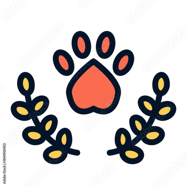 Fototapeta Badge for animal identification or symbol.