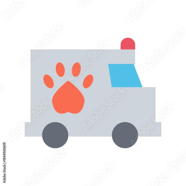 Fototapeta Ambulance for emergency animal transport.