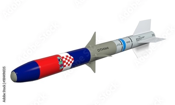 Fototapeta Rocket on a white background.
