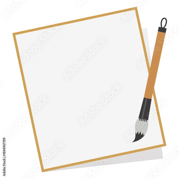 Obraz 筆と色紙のシンプルなフレーム 和風のベクターイラスト素材