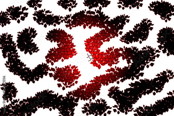 Obraz red and black ink splashes