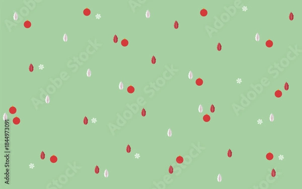 Obraz Festive Holiday Pattern with Red Ornaments Background