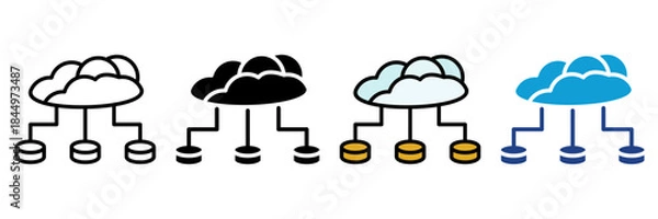 Fototapeta Technology  Digital Icon Set Multiple Style Collection. Laptop, Smartphone, Tablet, Desktop PC, Server, Cloud Computing, Artificial Intelligence, Robot, Microchip, Circuit Board, Coding, Keyboard, Mo