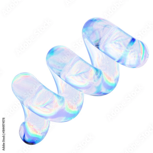 Obraz ガラスのようなクリスタルのようなオブジェクトの3Dイラスト