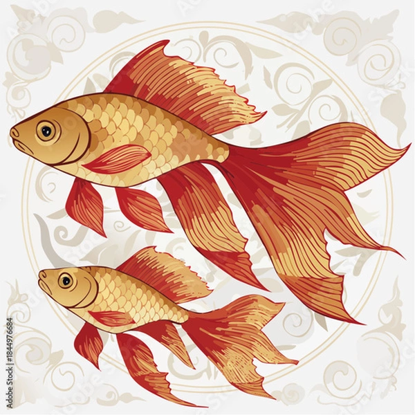 Obraz fish on a white background