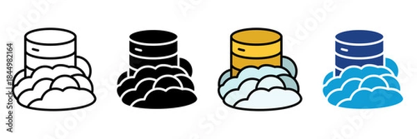 Fototapeta Technology  Digital Icon Set Multiple Style Collection. Laptop, Smartphone, Tablet, Desktop PC, Server, Cloud Computing, Artificial Intelligence, Robot, Microchip, Circuit Board, Coding, Keyboard, Mo