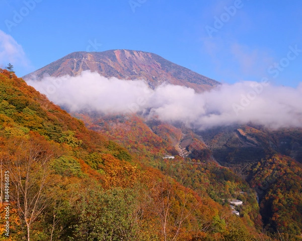 Obraz 奥日光　明知平から見た男体山の紅葉