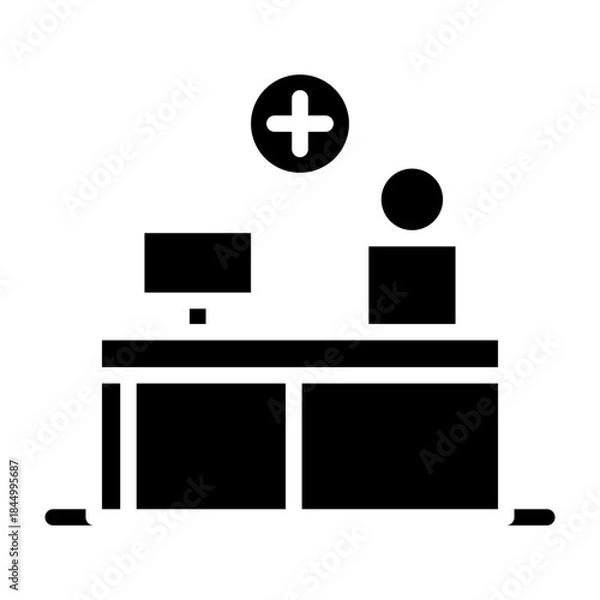Obraz Hospital Reception Vector Glyph Icon Design