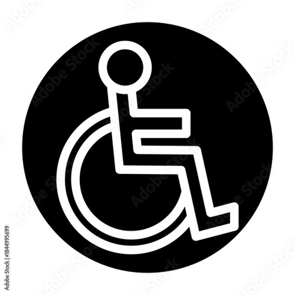 Obraz Wheelchair Vector Glyph Icon Design