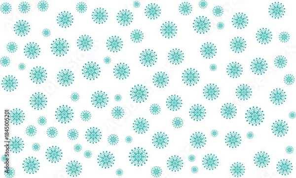 Fototapeta Turquoise Snowflake Winter Holiday Pattern Design