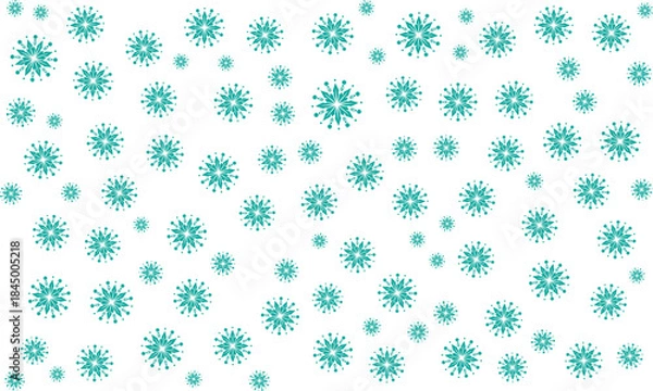 Fototapeta Turquoise Snowflake Holiday Seamless Decorative Pattern