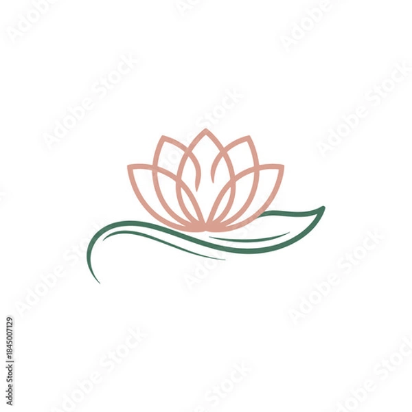 Obraz Modern Lotus Flower Logo Vector