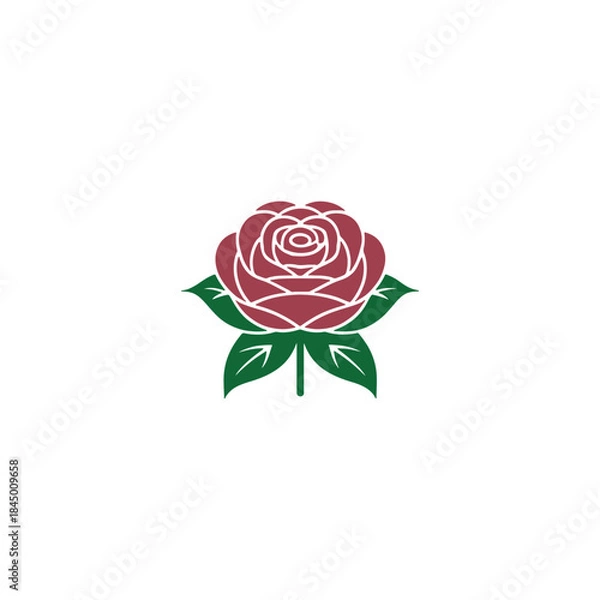 Obraz Romantic Rose Logo Vector Design