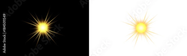 Obraz Png glowing horizontal White light beam with radiant lens flare and shine. WhiteLens Flare Light Effect on Black and White Background png