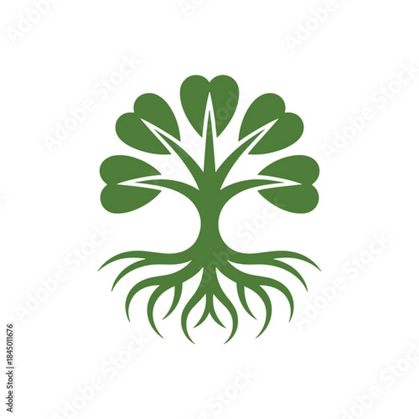 Obraz Minimal tree silhouette clean vector logo